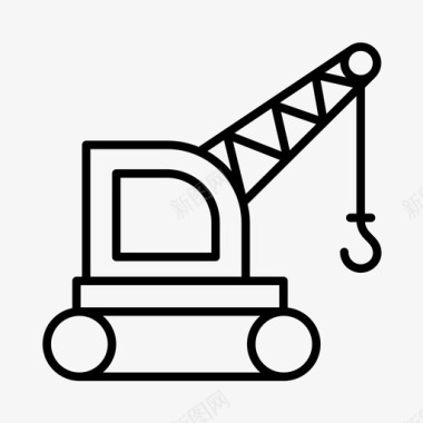 工地工作人员起重机建筑施工图标图标