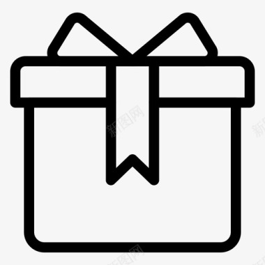 简笔画盒子礼物礼品盒图标图标
