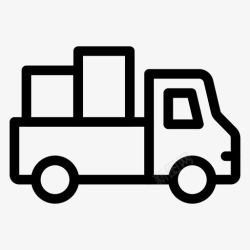 拉箱子的货车标志汽车箱子送货图标高清图片