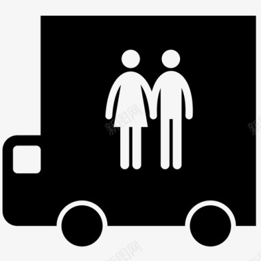 PNG夫妻夫妻送货家庭卡车图标图标