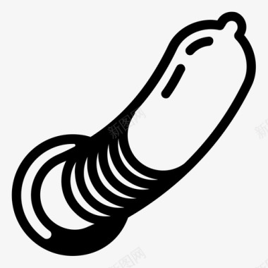 罗纹避孕套避孕性图标图标