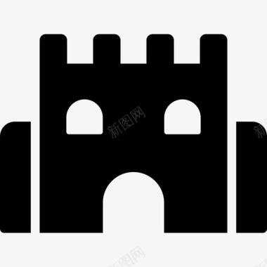 城堡建筑狂欢节图标图标