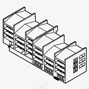 简易款城市公寓公寓住宅图标图标