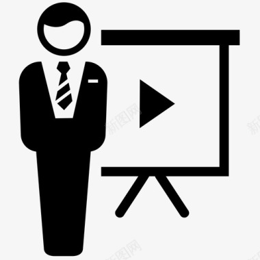 视频演示业务培训会议图标图标