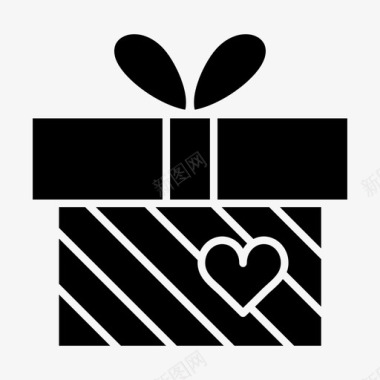 节日标志爱的礼物礼物节日图标图标