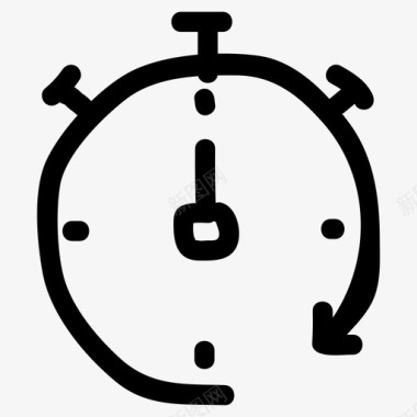 创意手绘时钟闹钟时钟秒表图标图标