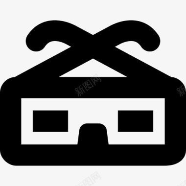 复古3D眼镜电影院电影摄影图标图标