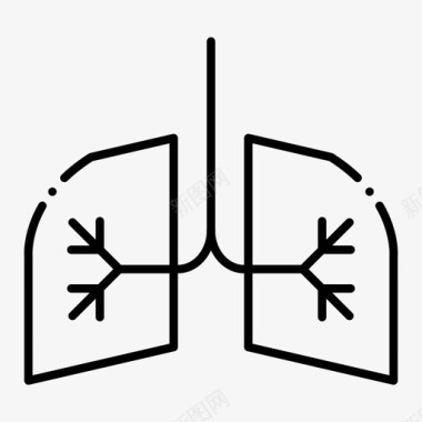 肺健康医院图标图标