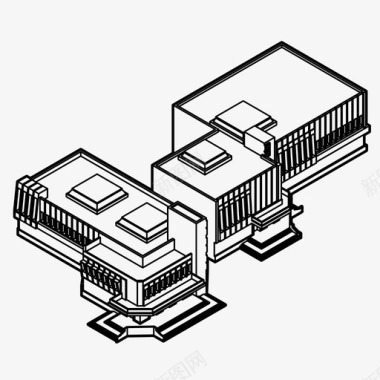 简易消毒城市中心建筑城市图标图标