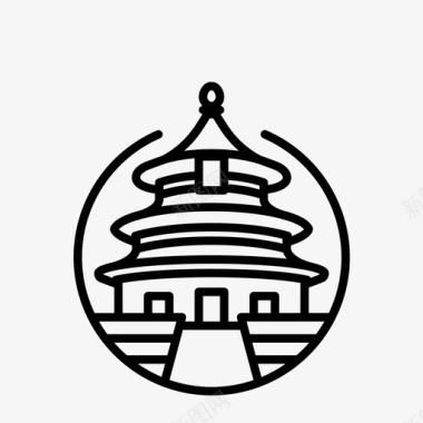 北京着名建筑北京建筑中国图标图标