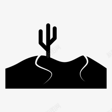 沙漠仙人掌炎热图标图标