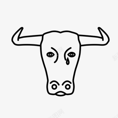 公牛悲伤的公牛动物西班牙图标图标
