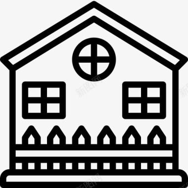 篱笆房建筑住宅图标图标