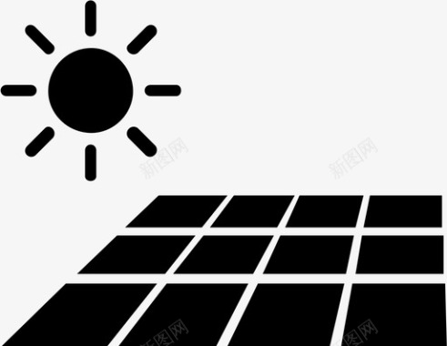 太阳太阳能太阳能板太阳能发电图标图标