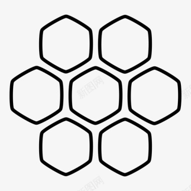 六角形格子养蜂场六边形图标图标