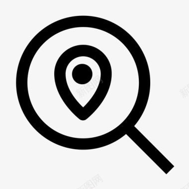 地图针搜索侦探放大镜图标图标