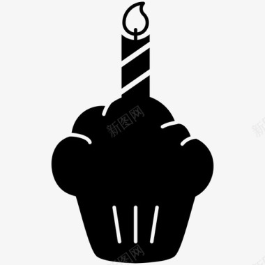 杯子蛋糕蜡烛甜点图标图标