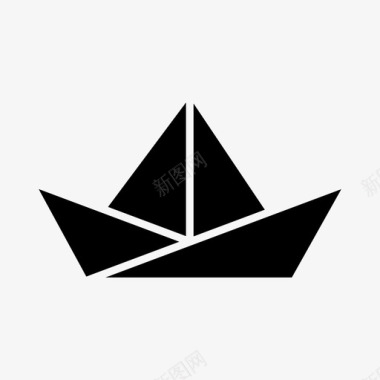 纸船船孩子图标图标