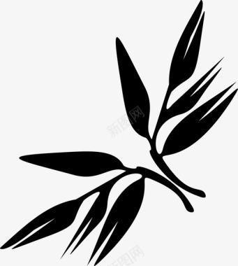 竹叶药用植物图标图标