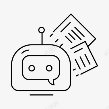 聊天机器人和新闻信使机器人图标图标