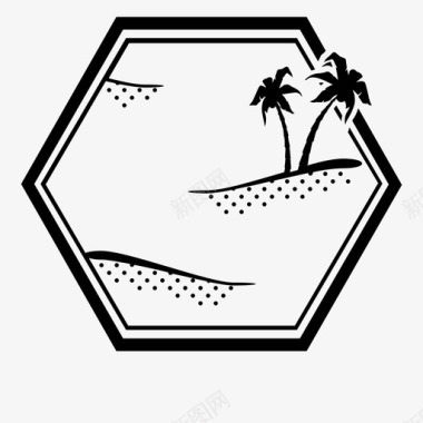 沙子沙漠沙丘炎热图标图标