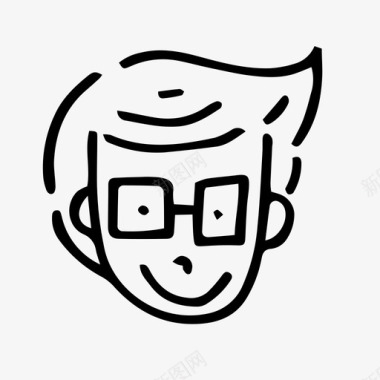 眼镜男时髦戴眼镜的男人图标图标