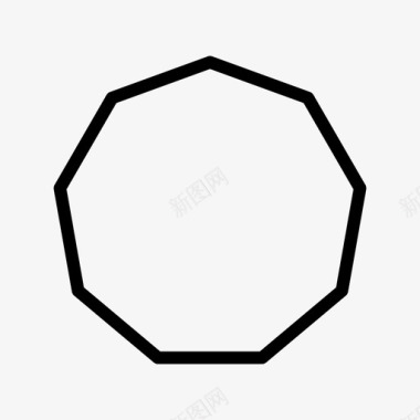 多边形九边形多边形轮廓和填充的基本形状图标图标