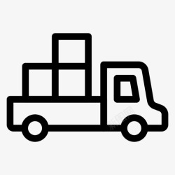 拉箱子的货车标志卡车箱子送货图标高清图片