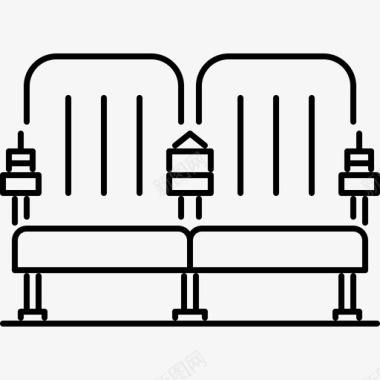 爆米花简笔画座位电影院电影图标图标