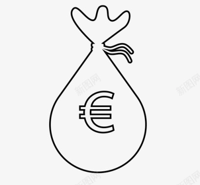 火焰欧元图标钱袋银行欧元图标图标