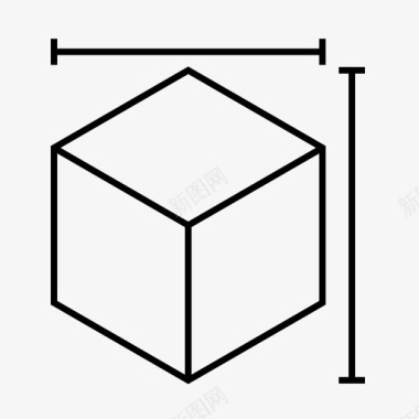 看3d电视立方体尺寸高度测量图标图标