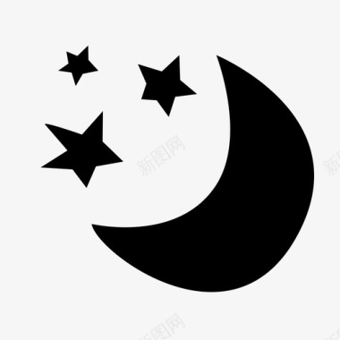 夜晚晴空月亮图标图标