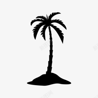 棕榈海滩椰子树图标图标