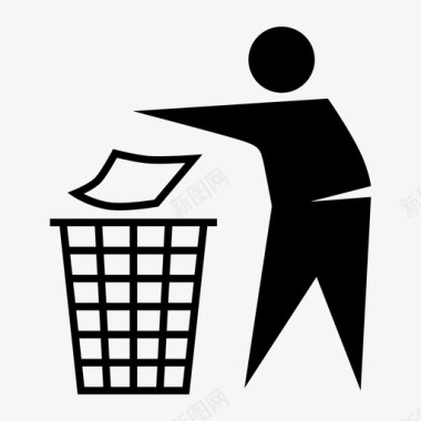 垃圾桶扔垃圾垃圾桶不要乱扔垃圾图标图标