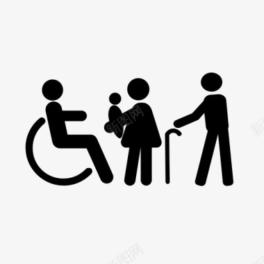 优先座位残疾人老人图标图标