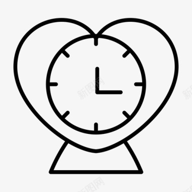 心形钟时间手表图标图标