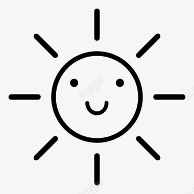 微笑的太阳明亮白天图标图标