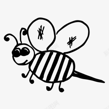 蜜蜂手绘昆虫图标图标