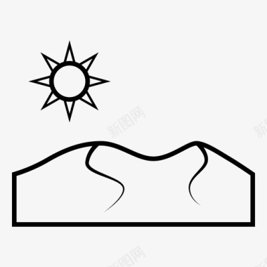 沙漠白天沙丘图标图标