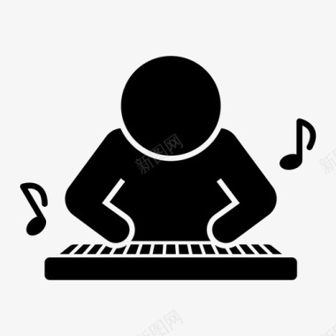 弹钢琴数码钢琴电子键盘图标图标