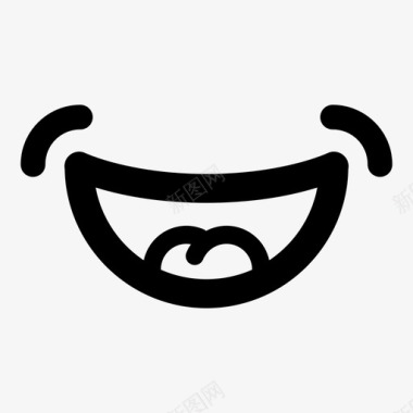 快乐小孩微笑的嘴卡通快乐图标图标