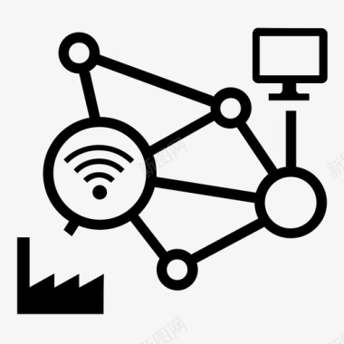 工厂工人矢量物联网通信工业图标图标