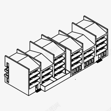 简易款城市公寓公寓住宅图标图标