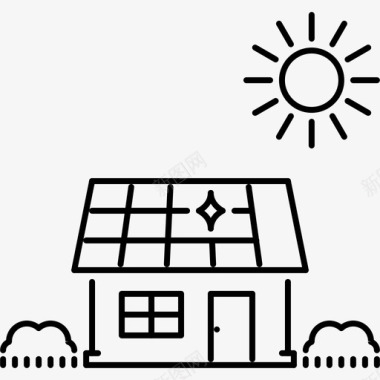 太阳能电池花园房子图标图标