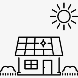 花园电池盒太阳能电池花园房子图标高清图片