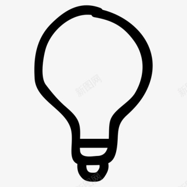 手绘科学素材商业灯泡概念图标图标