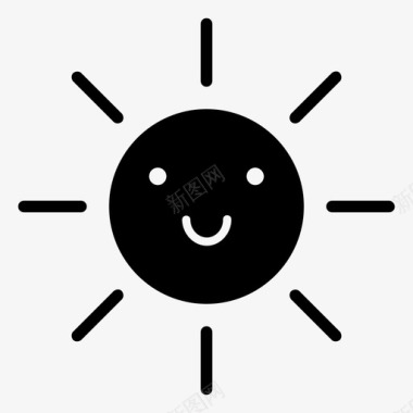 微笑的太阳明亮白天图标图标
