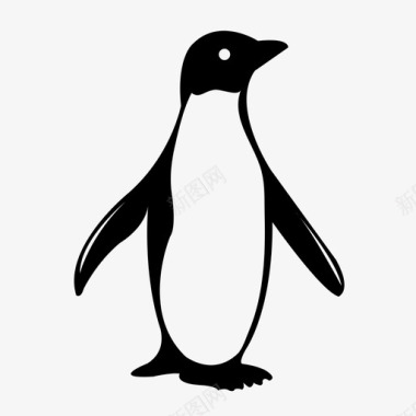 南极的冰企鹅南极洲鸟图标图标