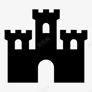 城堡王国中世纪图标图标