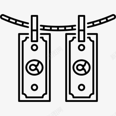 黑手党洗钱钞票犯罪图标图标